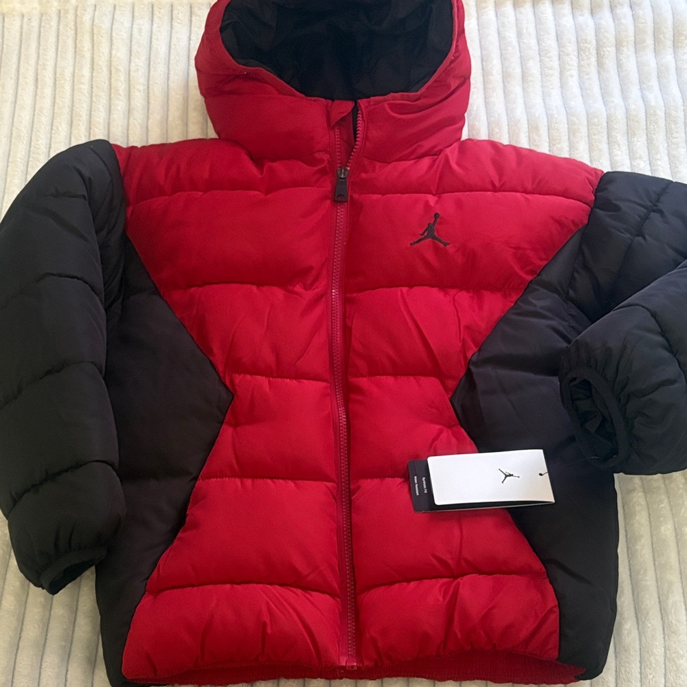 Jordan Red and Black Puffer Jacket